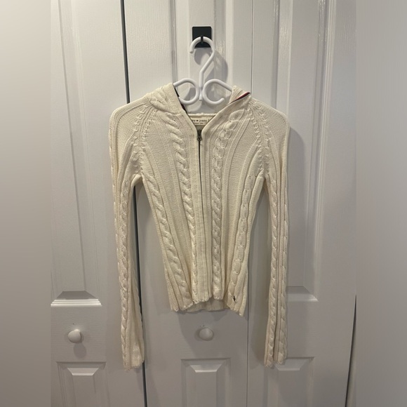 tommy jeans cream knitted jacket - Picture 1 of 8